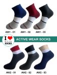 Men Ankle Stripes and Plain Socks Activewear
