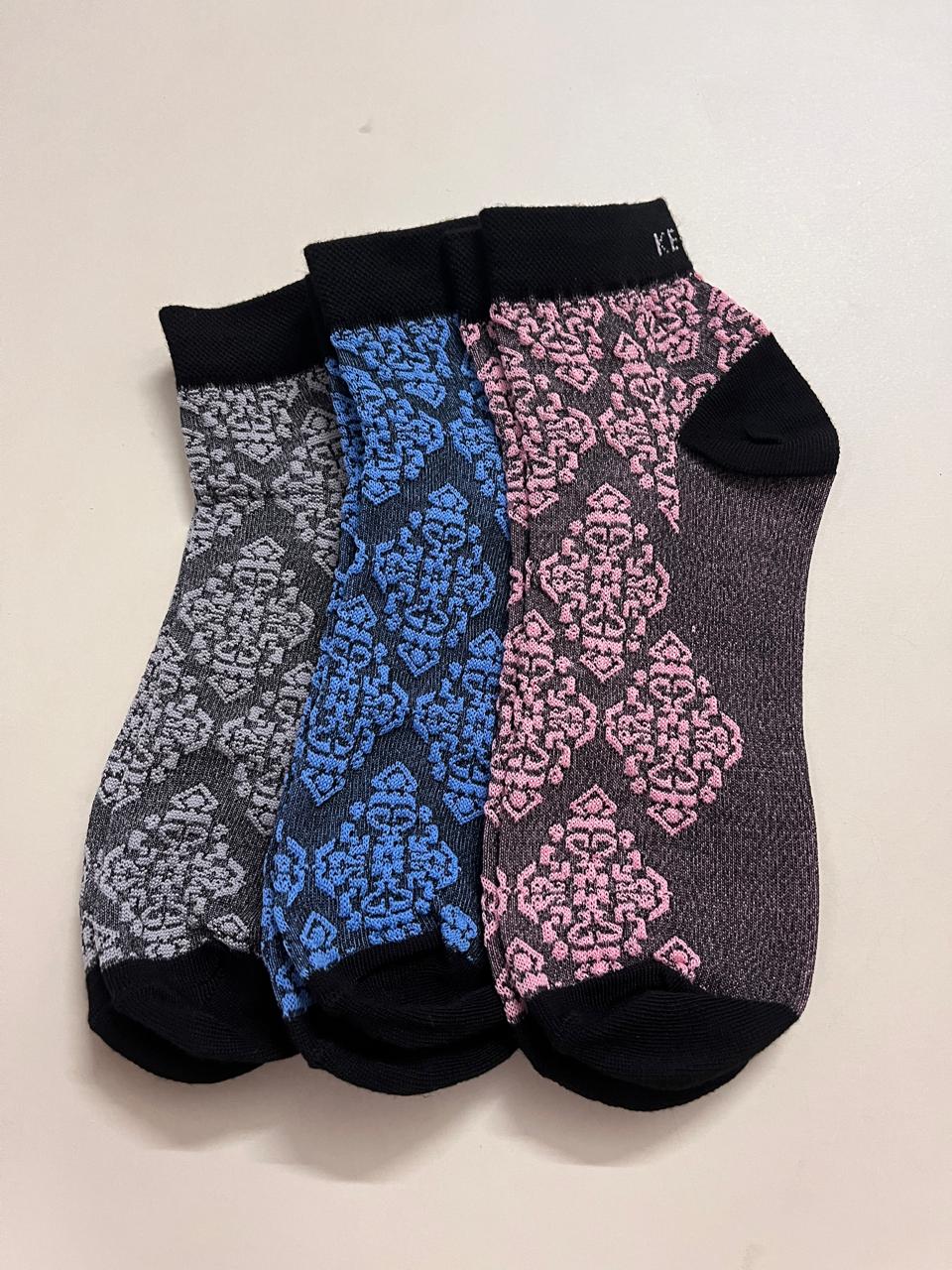 Women Ankle Geometric Designer Socks Activewear 6 Pairs Pack Aw17
